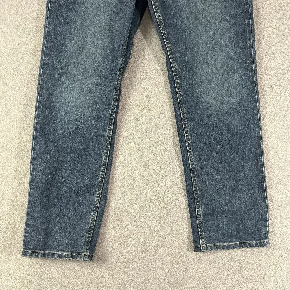 Wrangler Jeans Mens 33X30 Blue Flex Waist Straight Leg Denim Workwear